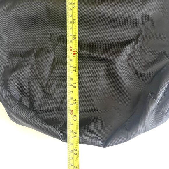 Brighton Silver Heart Brown Leather Handles Black Nylon Long Tote Bag - Picture 11 of 16